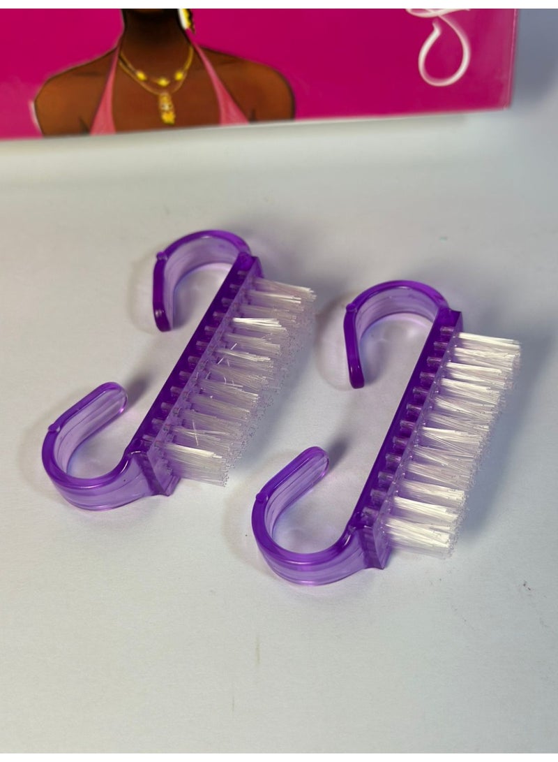 Mini Handle Nail Brush – Small Fingernail & Pedicure Cleaning Brush for Hands and Feet – Soft Bristles, Lightweight Plastic Handle may vary color 2PCS - Image 3